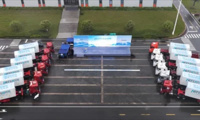 Trucks carrying Gotion Grid 5 MWh energy storage systems departing for Egypt